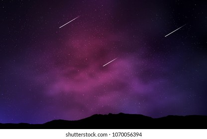 Dark Purple, Pink vector texture with milky way stars. Shining illustration with sky stars on abstract template. Pattern for astrology websites.