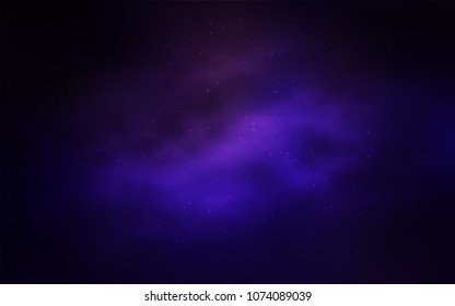 Dark Purple, Pink vector texture with milky way stars. Shining illustration with sky stars on abstract template. Best design for your ad, poster, banner.