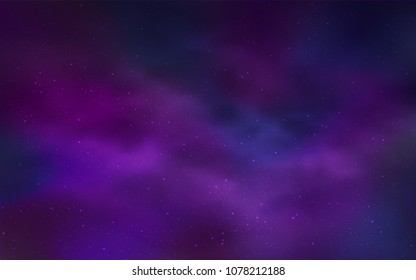 Dark Purple, Pink vector texture with milky way stars. Shining colored illustration with bright astronomical stars. Pattern for astronomy websites.