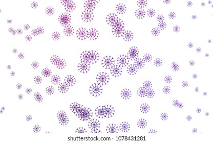 Dark Purple, Pink vector texture with colored snowflakes. Blurred decorative design in xmas style with snow. The pattern can be used for new year ad, booklets.