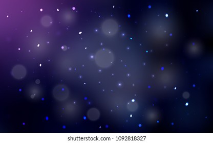Dark Purple, Pink vector texture with colored snowflakes. Modern geometrical abstract illustration with crystals of ice. The pattern can be used for new year leaflets.
