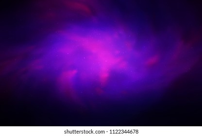 Dark Purple, Pink vector texture with milky way stars. Glitter abstract illustration with colorful cosmic stars. Template for cosmic backgrounds.