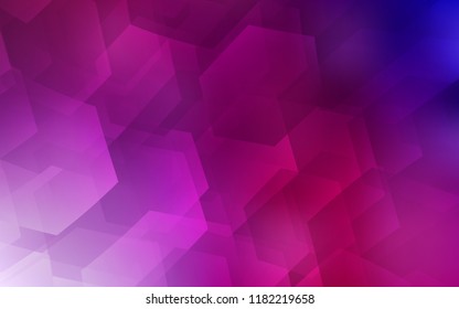Dark Purple, Pink vector texture with colorful hexagons. Glitter abstract illustration in hexagonal style. Pattern for ads, leaflets.