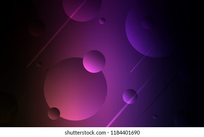 Dark Purple, Pink vector texture with disks. Modern abstract illustration with colorful water drops. New design for ad, poster, banner of your website.