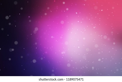 Dark Purple, Pink vector texture with colored snowflakes. Glitter abstract illustration with crystals of ice. The pattern can be used for year new  websites.