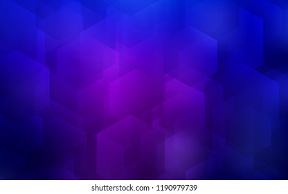 Dark Purple, Pink vector texture with colorful hexagons. Glitter abstract illustration in hexagonal style. Pattern can for your ad, booklets.
