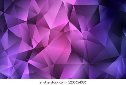 Dark Purple, Pink vector texture in triangular style. Abstract gradient illustration with triangles. Pattern for busines ad, booklets, leaflets