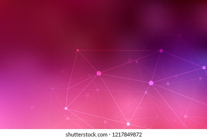 Dark Purple, Pink vector texture with disks, lines. Colorful illustration with circles and lines in futuristic style. Pattern can be used for beautiful websites.