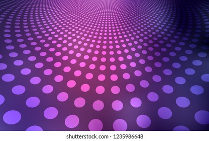 Dark Purple, Pink vector texture with disks. Illustration with set of shining colorful abstract circles. Beautiful design for your business advert.