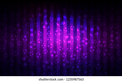 Dark Purple, Pink vector texture with soccer balls. Glitteral colorful illustration with abstract soccer balls. Pattern for promotion of soccer games.