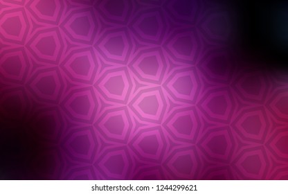 Dark Purple, Pink vector texture with colorful hexagons. Glitter abstract illustration in hexagonal style. Design for your business advert.