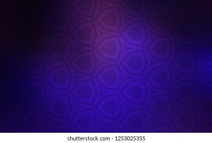 Dark Purple, Pink vector texture with colorful hexagons. Illustration of colored hexagons on blur surface. New template for your brand book.