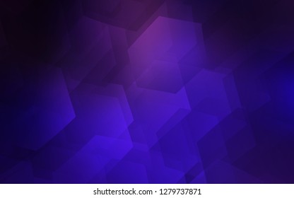 Dark Purple, Pink vector texture with colorful hexagons. Glitter abstract illustration in hexagonal style. Pattern can for your ad, booklets.