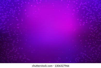 Dark Purple, Pink vector texture with milky way stars. Blurred decorative design in simple style with galaxy stars. Pattern for futuristic ad, booklets.