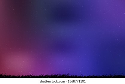 Dark Purple, Pink vector texture with milky way stars. Shining colored illustration with bright astronomical stars. Pattern for astronomy websites.