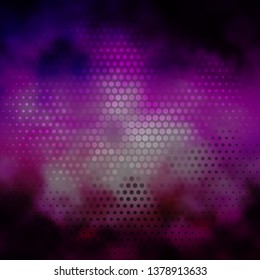Dark Purple, Pink vector texture with circles. Glitter abstract illustration with colorful drops. Pattern for business ads.