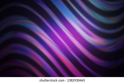 Dark Purple, Pink vector texture with milky way stars. Glitter abstract illustration with colorful cosmic stars. Best design for your ad, poster, banner.