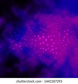 Dark Purple, Pink vector texture with beautiful stars. Colorful illustration in abstract style with gradient stars. Theme for cell phones.
