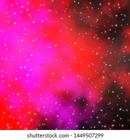 Dark Purple, Pink vector texture with beautiful stars. Decorative illustration with stars on abstract template. Pattern for wrapping gifts.