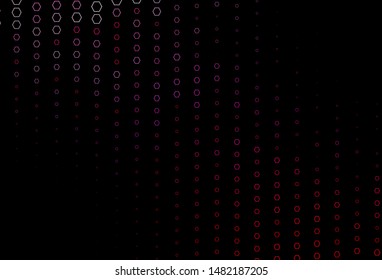Dark Purple, Pink vector texture with colorful hexagons. Glitter abstract illustration in hexagonal style. Pattern for ads, leaflets.