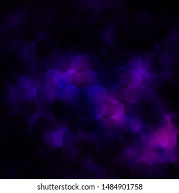 Dark Purple, Pink vector texture with colorful hexagons. Illustration with set of colorful hexagons. Pattern for texture of wallpapers.
