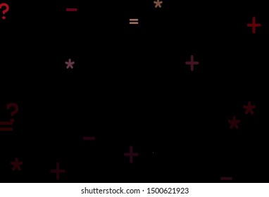 Dark Purple, Pink vector texture with mathematic symbols. Colored mathematic signs with gradient on white background. Best design a poster, banner of a math college.