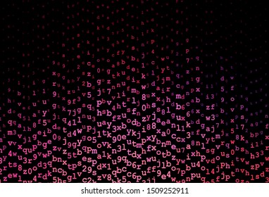 Dark Purple, Pink vector texture with ABC characters. Modern geometrical illustration with ABC english symbols. Pattern for school, grammar websites.