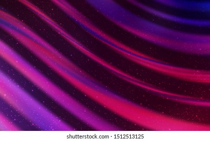 Dark Purple, Pink vector texture with milky way stars. Blurred decorative design in simple style with galaxy stars. Pattern for futuristic ad, booklets.