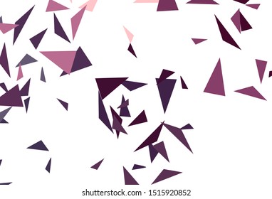 Dark Purple, Pink vector texture with triangular style. Abstract gradient illustration with triangles. Pattern for booklets, leaflets