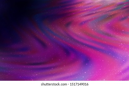 Dark Purple, Pink vector texture with milky way stars. Modern abstract illustration with Big Dipper stars. Best design for your ad, poster, banner.