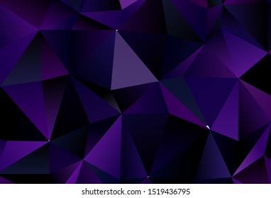 Dark Purple, Pink vector texture with triangular style. Glitter abstract illustration with triangular shapes. Template for wallpapers.