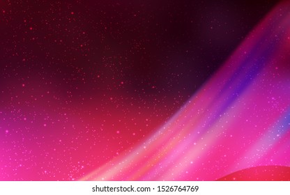 Dark Purple, Pink vector texture with milky way stars. Space stars on blurred abstract background with gradient. Pattern for astrology websites.