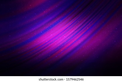 Dark Purple, Pink vector texture with milky way stars. Shining colored illustration with bright astronomical stars. Pattern for astrology websites.