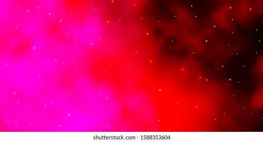Dark Purple, Pink vector texture with beautiful stars. Decorative illustration with stars on abstract template. Best design for your ad, poster, banner.