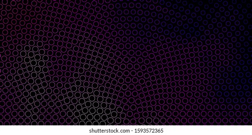 Dark Purple, Pink vector texture with disks. Abstract colorful disks on simple gradient background. Pattern for booklets, leaflets.