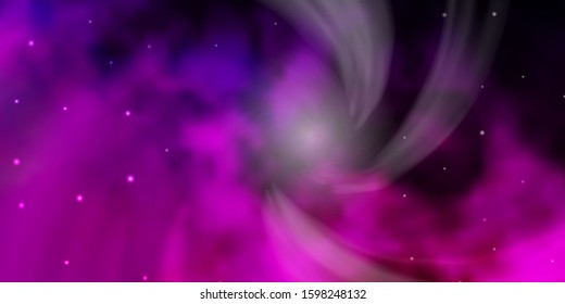 Dark Purple, Pink vector texture with beautiful stars. Colorful illustration with abstract gradient stars. Pattern for websites, landing pages.