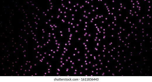 Dark Purple, Pink vector texture with beautiful stars. Colorful illustration with abstract gradient stars. Pattern for websites, landing pages.