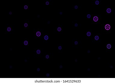 Dark Purple, Pink vector texture with religion symbols. Retro design in abstract style with witchcraft forms. Simple base for your occult design.
