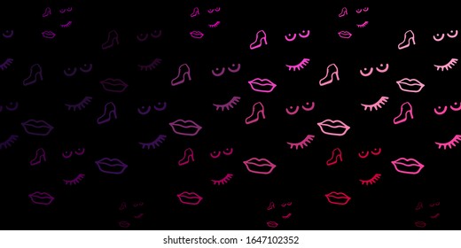 Dark Purple, Pink vector texture with women's rights symbols. Colorful illustration with gradient feminism shapes. Design for International Women’s Day.