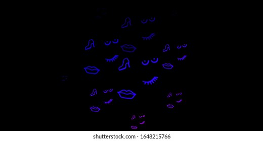 Dark Purple, Pink vector texture with women's rights symbols. Colorful illustration with gradient feminism shapes. Elegant design for wallpapers.