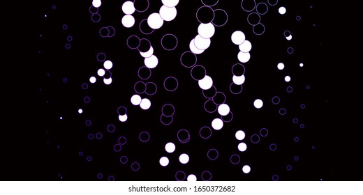 Textura vectorial rosa morada oscura con discos. Ilustración abstracta brillante con gotas coloridas. Patrón para sitios web.