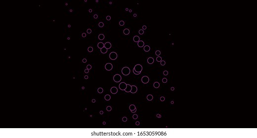 Dark Purple, Pink vector texture with disks. Illustration with set of shining colorful abstract spheres. Design for your commercials.