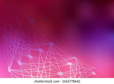 Textura vectorial rosa oscura morada con concepto de inteligencia artificial. Diseño colorido de estilo sencillo con enlaces AI. Diseño para la representación de las innovaciones cibernéticas.
