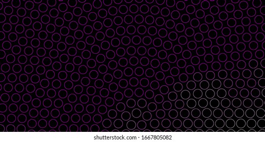 Textura vectorial rosa morada oscura con discos. Ilustración con un conjunto de esferas abstractas de colores brillantes. Plan para folletos y folletos.