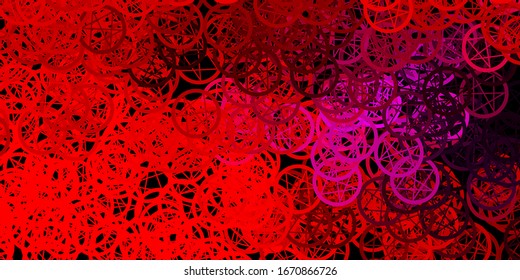 Dark Purple, Pink vector texture with religion symbols. Colorful mystic symbols with a gradient in ancient style. Best design halloween events.