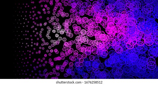 Dark Purple, Pink vector texture with religion symbols. Colorful mystic symbols with a gradient in ancient style. Simple base for your occult design.