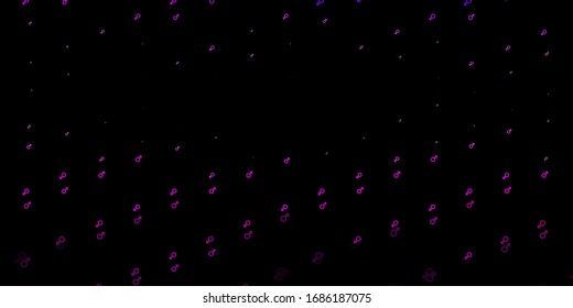 Dark Purple, Pink vector texture with women's rights symbols. Simple design in abstract style with women’s rights activism. Design for International Women’s Day.