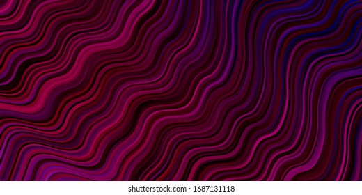 Textura vectorial rosa púrpura oscura con líneas raras. Ilustración colorida con líneas curvas. Mejor diseño para afiches, banners.