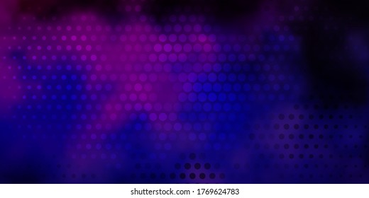 Dark Purple, Pink vector texture with disks. Illustration with set of shining colorful abstract spheres. Pattern for business ads.