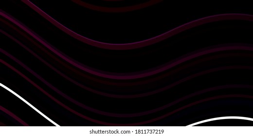 Púrpura oscuro, textura vectorial rosada con curvas. Ilustración abstracta con arcos de gradiente. Mejor diseño para afiches, banners.